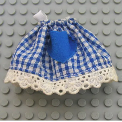 Belville, Skirt, with Lace and Blue Gingham Print