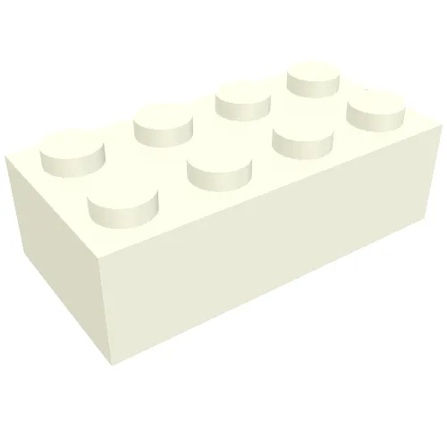 Brick 2 x 4 without Bottom Tubes, Slotted (with 1 slot)
