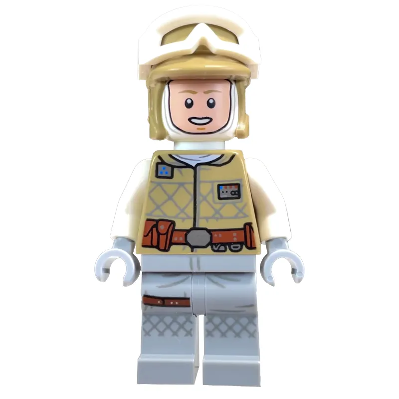 Luke Skywalker, Hoth Outfit, Tan Hat, Printed Light Bluish Gray Legs