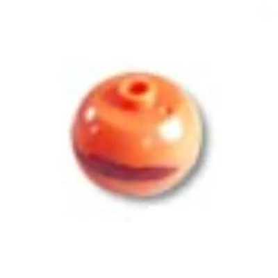 Pen Bead, Round Orb with Red Line Print