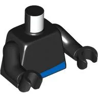 Torso, Blue Pants Print, Black Arms and Hands