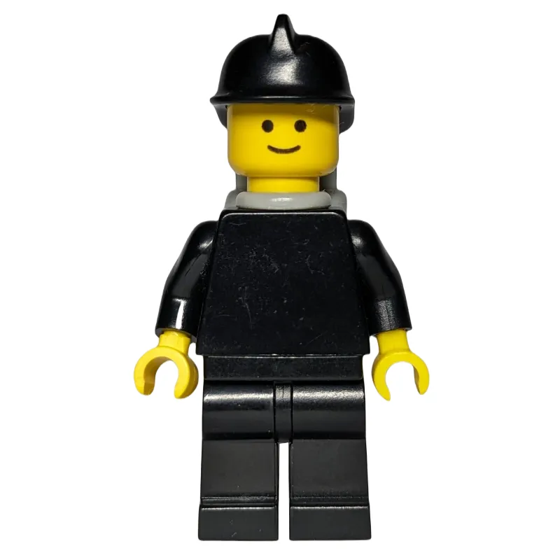 Fireman, Plain Black, Black Helmet, Light Gray Airtanks