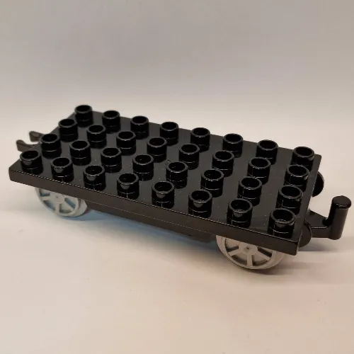 Duplo Train Base 4 x 8 with Pearl Light Gray Train Wheels and Moveable Hook