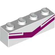 Brick 1 x 4 with Dark Purple Stripes/Lines print