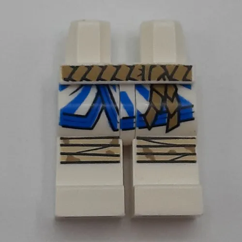 Hips and White Legs with Gold/Black Belt, Blue Coat, Tan Knee Wraps print
