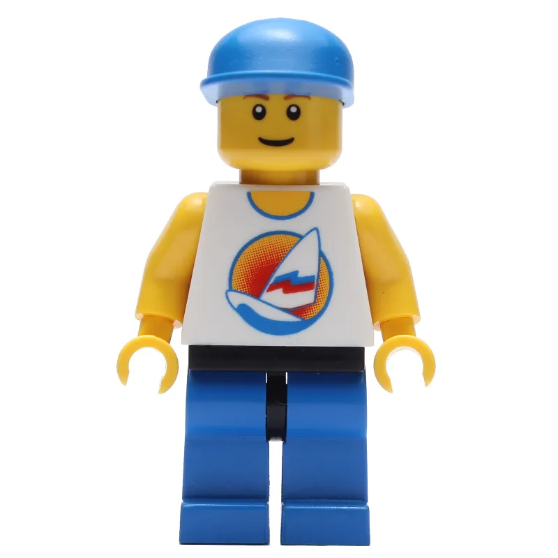 White Torso, Blue Legs, Blue Cap