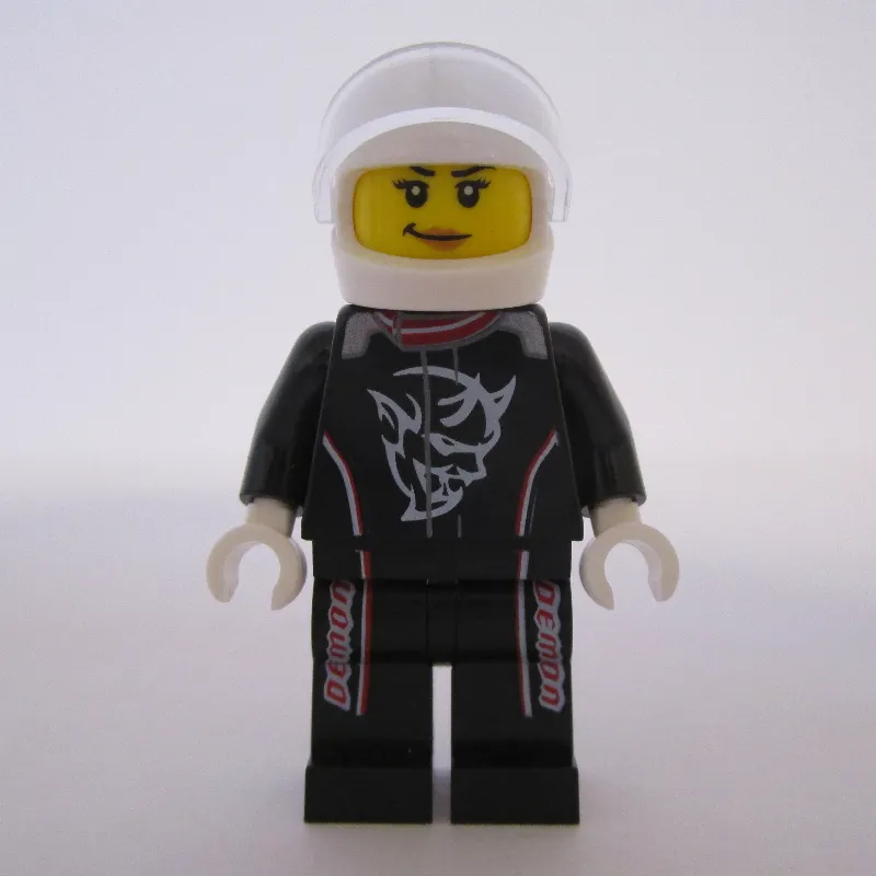 Race Driver, Black Torso, Black Legs, White Helmet. Demon