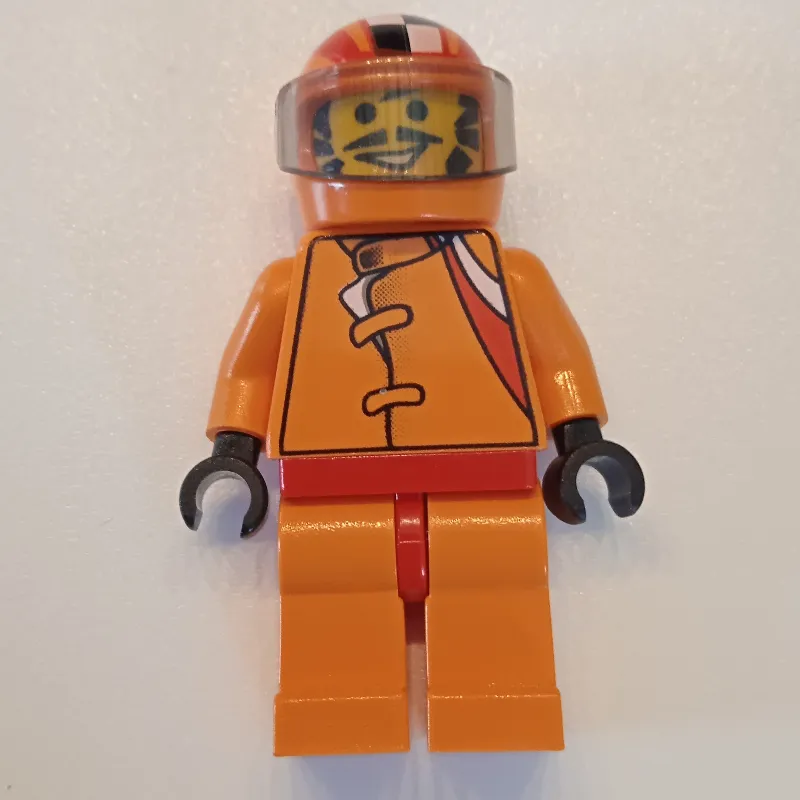 Race Driver, Orange Torso, Orange Legs, Orange Helmet