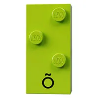 Braille Brick 2 x 4 with 3 Studs ⠪ and 'Õ' print