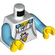 Torso Shirt and Apron with Ice Cream Print, Medium Azure Arms, Yellow Hands