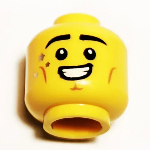 Minifig Head Figure Skater, Eyebrows, Sweat, Big Smile print