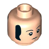 Minifig Head Paul (The Beatles), Eyebrows, Sideburns, Chin Dimple, Closed Mouth / Open Smiling Mouth Print