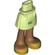 Minidoll Hips and Short Skirt with Medium Nougat Legs, Gold Sandals Print