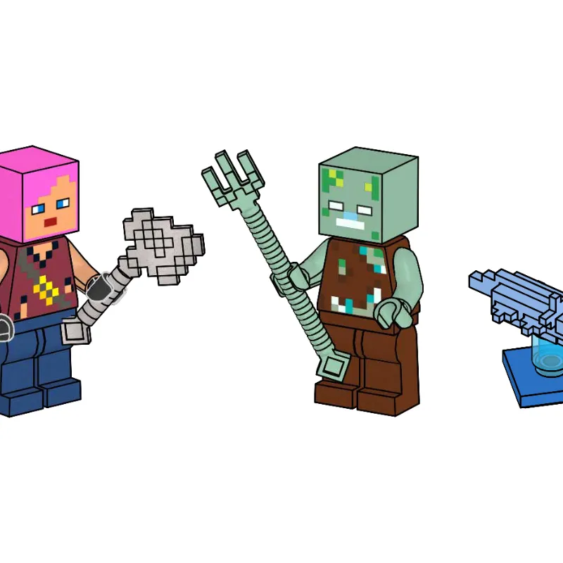 Adventurer with Drowned and Axolotl