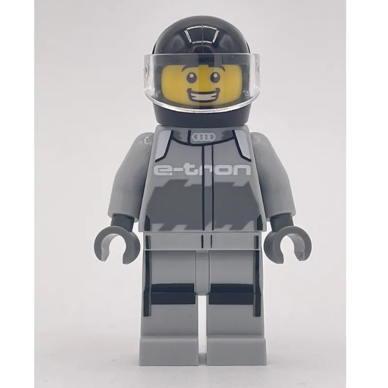 Race Driver - Light Bluish Grey Racing Suit, Black Helmet