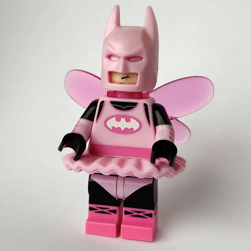 Batman, Bright Pink Suit, Bright Pink Cowl, Wings (Fairy Batman)
