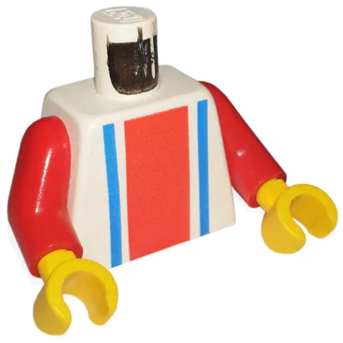 Torso Vertical Striped Red/Blue Print, Red Arms, Yellow Hands