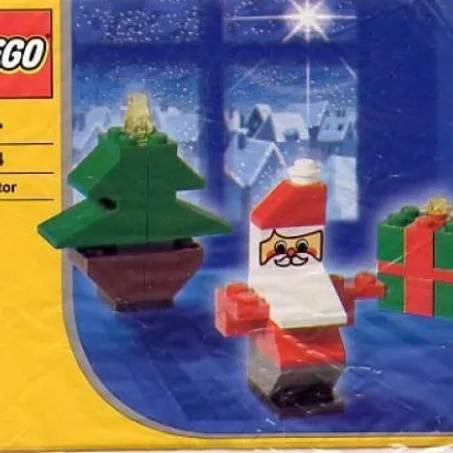 Santa, Tree, and Present