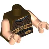 Torso Armor Ribbed with Disc and Two Buckles Print, Light Arms and Hands