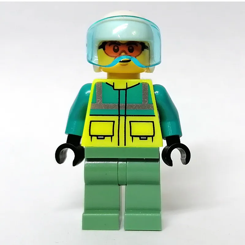 Pilot, Vibrant Yellow Safety Vest, White Helmet