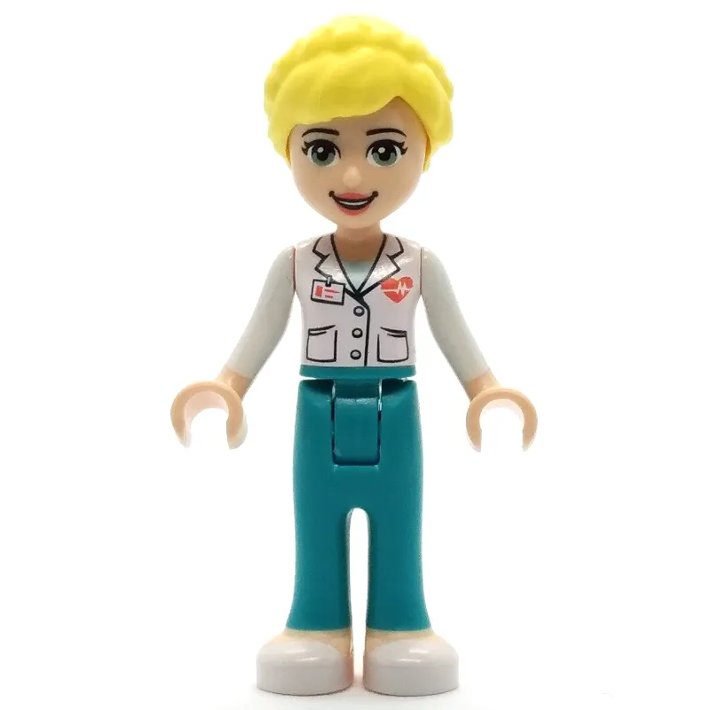 Dr. Maria - White Lab Coat, Dark Turquoise Trousers