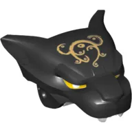 Large Figure Head Panther Upper Jaw with Ornate Gold Print