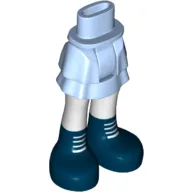 Minidoll Hips and Layered Skirt with White Legs and Dark Blue Shoes with White Laces Print