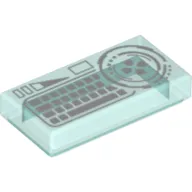 Tile 1 x 2 with White Keyboard print