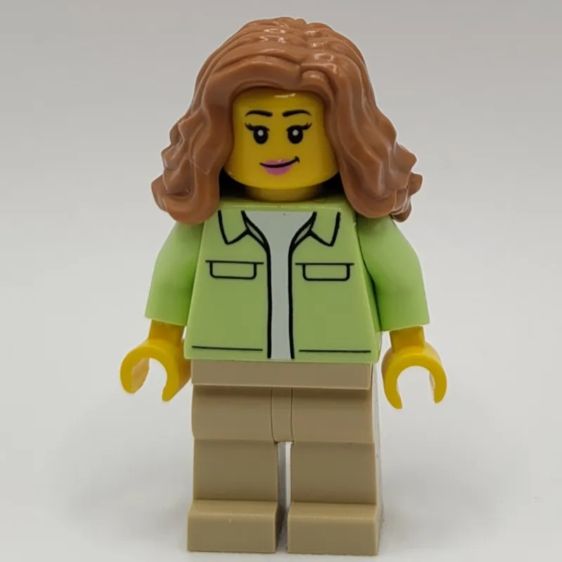 Yellowish Green Torso, Tan Legs, Medium Nougat Hair