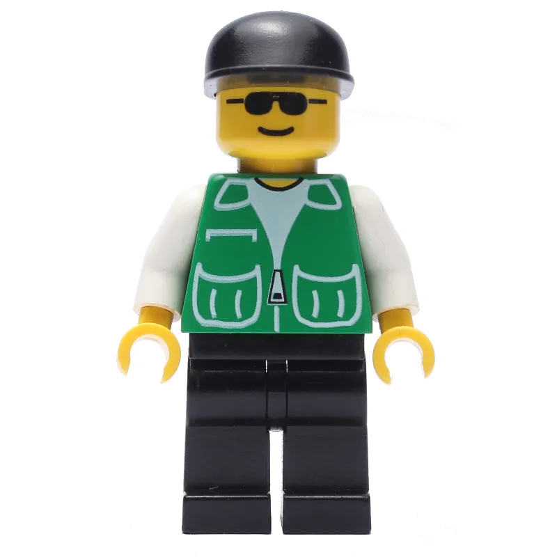 Man, Green Jacket, Black Legs, Black Cap, Sunglasses