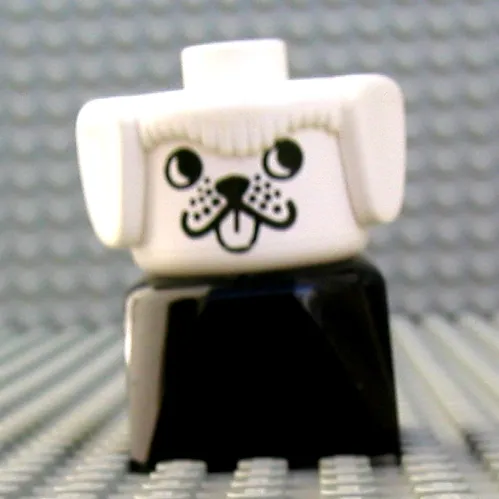Duplo 2 x 2 x 2 Figure Brick Early, Dog, White Head, Looking Left Print