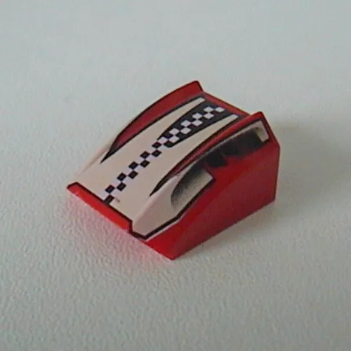 Brick Curved 2 x 2 with Lip, No Studs with Checkered Stripe Print [8350]
