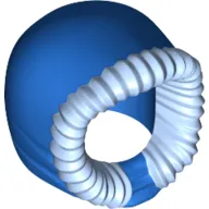 Hood Fur-lined, Short with Blue Hood Pattern