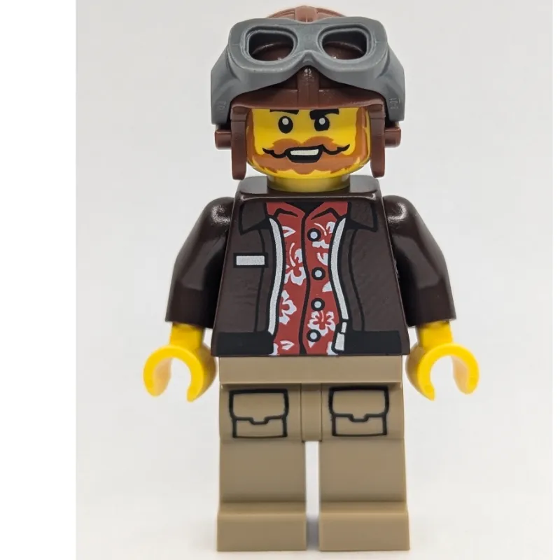 Aviator, Captain Nautilus, Dark Brown Torso, Dark Tan Legs, Reddish Brown Hat with Goggles