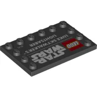 Plate Special 4 x 6, Studs on 3 Edges with 'LEGO STAR WARS LUKE SKYWALKER'S LIGHTSABER' print
