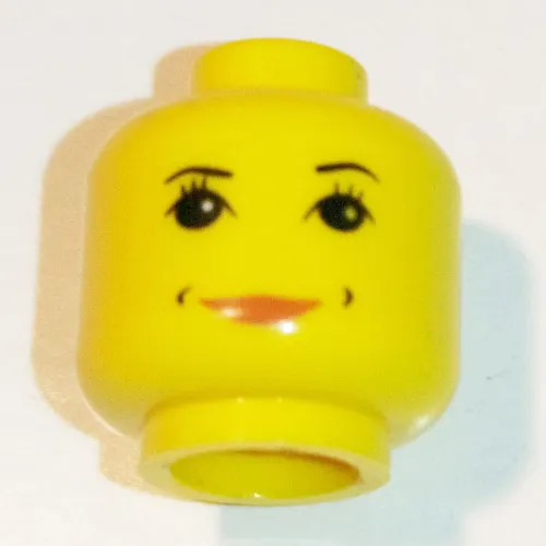 Minifig Head Hermione Granger, Eyelashes, Peach Lips, Smile Print [Blocked Open Stud]