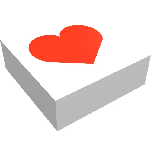 Tile 1 x 1 with Red Heart Print Scala Jewelry