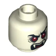 Minifig Head Lord Vampyre, Fangs, Red Eyes, Angry Eyebrows, Mouth Closed / Mouth Open Print