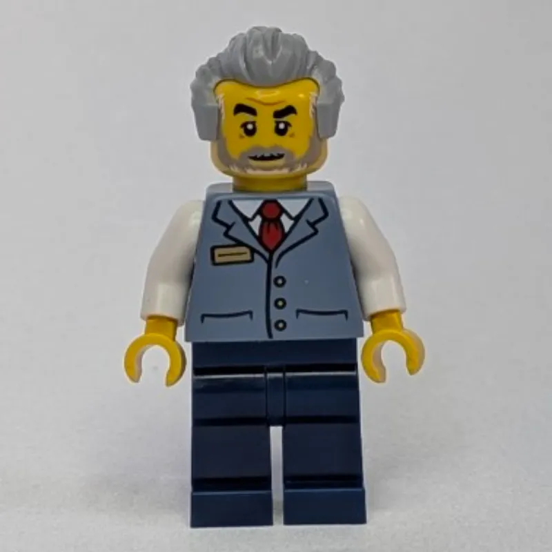 Train Operator, Sand Blue Vest, Dark Blue Legs