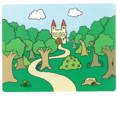 Backdrop for Sets 3615-2 and 9131-1, Serpentine Road, Castle / Serpentine Road, Forest