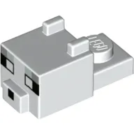 Animal Body Part, Cat Head 1 x 2 with Cube with Ears, Nose and Pixelated Face Print