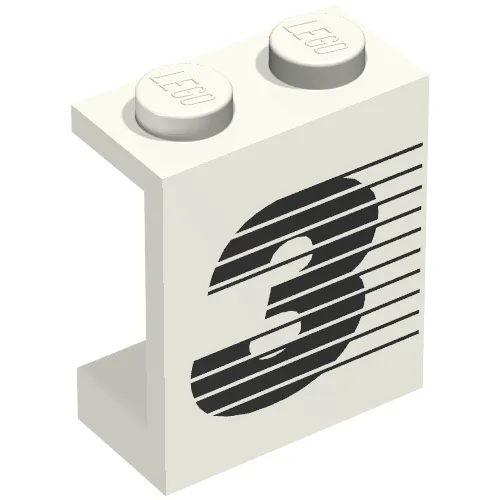 Panel 1 x 2 x 2 with Number 3 Print [8830]