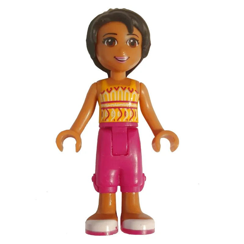 Joanna - Orange Top, Magenta Trousers