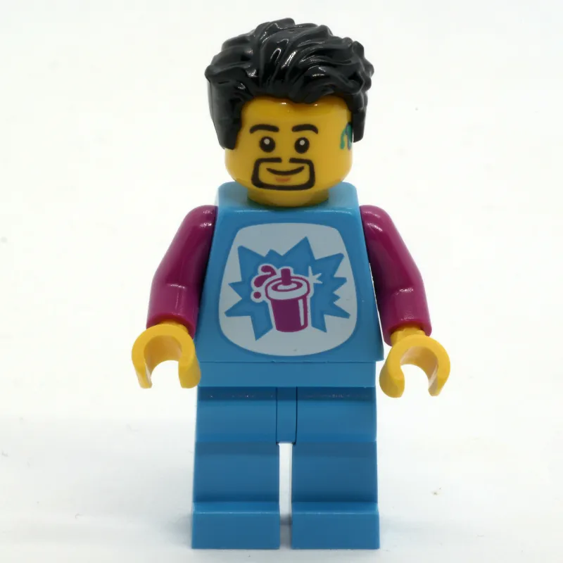 Man, Dark Azure Trancksuit, Black Hair and Goatee