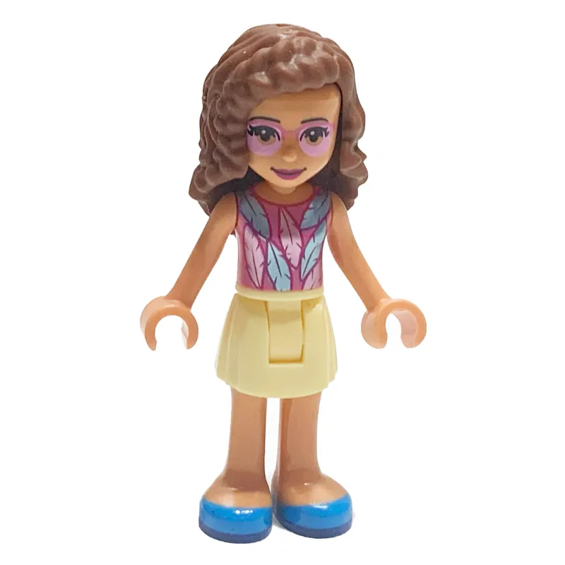 Olivia - Dark Pink Top, Bright Light Yellow Skirt