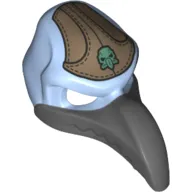 Mask Bird (Vulture) with Dark Bluish Gray Beak and Dark Tan Headpiece with Sand Green Vulture Symbol Print