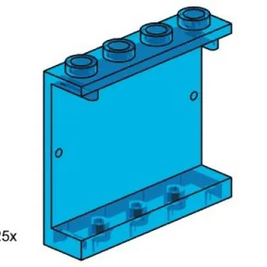 1 x 3 x 4 Wall Element Transparent Blue (Train Window)
