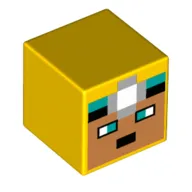 Minifig Head Special, Cube with Nougat Face, Miners Lamp print