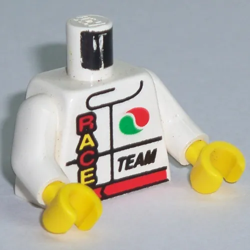 Torso Racing Jacket with Octan Logo and 'Race' and 'Team' Print, White Arms, Yellow Hands