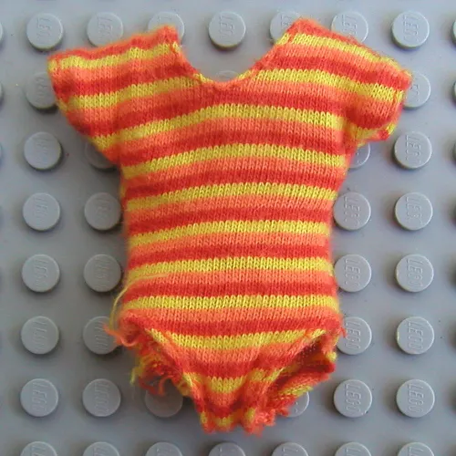 Scala, Swimsuit, One Piece with Red/Orange/Yellow Striped Knit Design